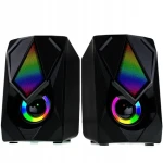 Esperanza EGS102 Boogie LED reproduktory USB 2.0 čierna / 2x 2,5 W / USB a mini-jack 3,5 mm (PERESPGLO0010)