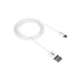 Canyon Nabíjací kábel microUSB - USB 2.0 / 1m / biela (CNE-USBM1W)