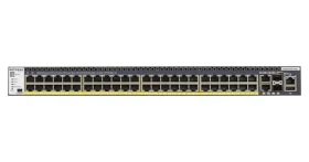 Netgear M4300-52G-PoE+ / Prepínač / 48x Gigabit PoE+ / 2x 10GE RJ45 / 2x 10GE SFP+ / L3 riadený (GSM4352PA-100NES)
