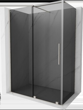 MEXEN/S - Velár sprchovací kút, posuvné dvere 160 x 100, grafit, nikel kartáčovaný 871-160-100-41-97