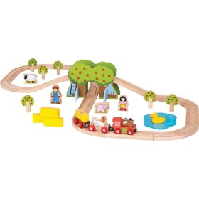 Bigjigs Rail Drevená vláčikodráha farma