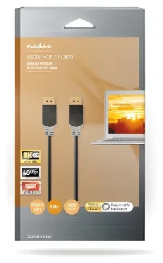 Nedis DisplayPort antracit / Kábel DisplayPort / 8K 60Hz / Pozlátené konektory / 2 m / Okrúhly (CCBW38010AT20)