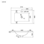 Mereo Mailo, kúpeľňová skrinka s keramickým umývadlom 61 cm, antracit, chróm madlo CN530
