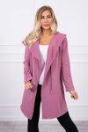 Voľná bunda s kapucňou 8928 tmavoružová - Kesi UNI