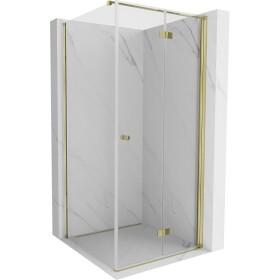 MEXEN/S - Mist-F sprchovací kút skladacie dvere pravá 95 x 95, transparent, zlato 8A6T-095-095-50-00-P