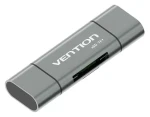 Vention Čítačka pamäťových kariet USB 3.0/USB-C sivá / Čítačka pamäťových kariet / SD / microSD / 5000 Mbit/s (CCHH0)
