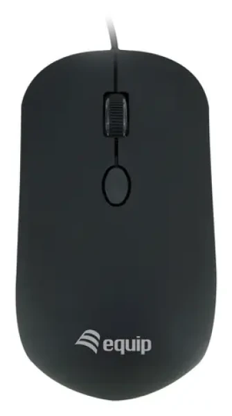 Equip Komfortná myš čierna / Drôtová myš / USB-A / Nastaviteľné DPI 800-1600 / 1,35 m kábel / 3 tlačidlá (245114)