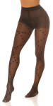 Sexi pančuchy SH6414 s potlačou "Heart" - InStylefashion UNI černá