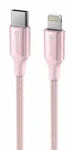 Swissten TEXTILE II dátový kábel USB-C - Lightning 1.5m ružová (71529205)