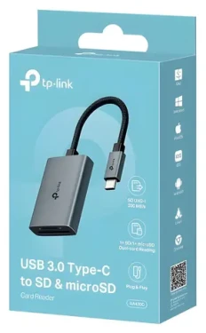 TP-LINK UA430C sivá / Čítačka pamäťových kariet / USB-C 3.2 Gen 1 / SD, microSD (UA430C)