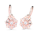 Cutie Jewellery Pôvabné detské náušnice z ružového zlata C2754-10-X-4 biela