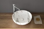 SAPHO - RONDANE keramické umývadlo na dosku priemer 41cm, bianco carrara AR435BC