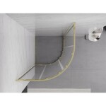 MEXEN - Exo štvrťkruhový posuvný sprchovací kút 80 x 80, transparent, zlato 8132-080-080-50-00