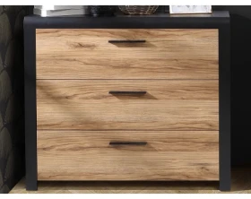 Komoda s 3 zásuvkami Dalate 101 cm, dub catania/čierna%