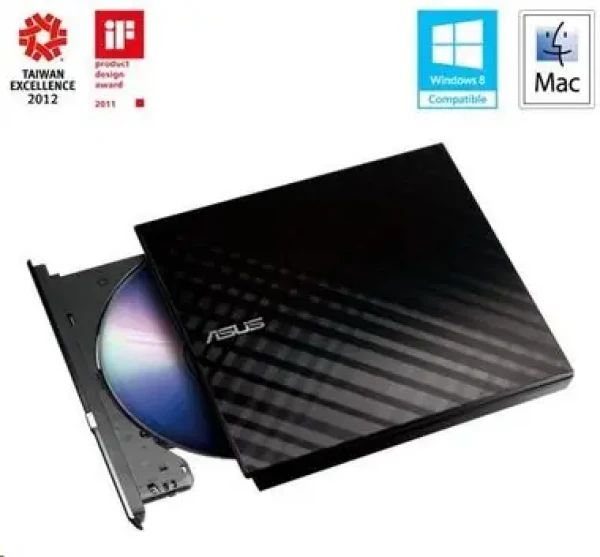 ASUS SDRW-08D2S-U LITE čierna / DVD±RW ext. napaľovačka / slim / USB 2.0 / retail (SDRW-08D2S-U LITE/BLK/G/AS)
