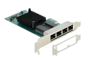 DeLock PCI Express x1 / Sieťová karta / 4X Gigabit LAN RJ45 / Intel i350 (88504)