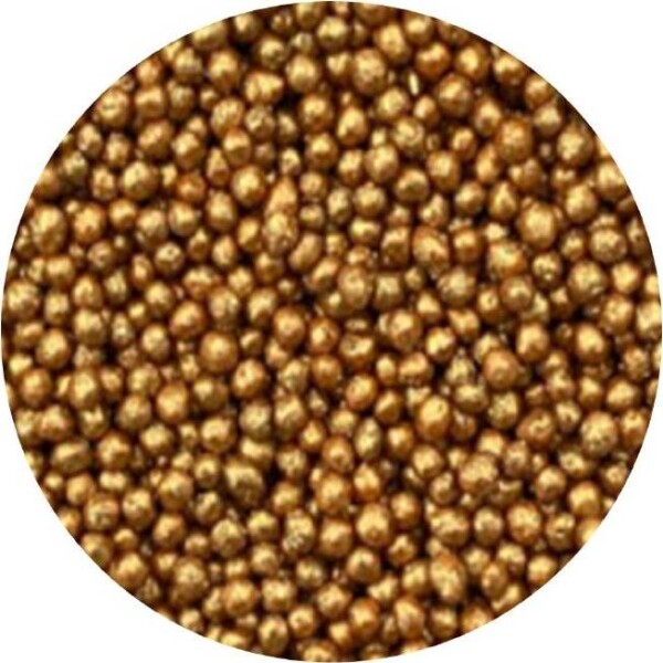 Cukrové perličky zlaté metalické 2mm 1kg - I LOVE CAKES - I LOVE CAKES