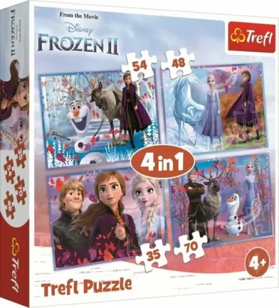 Trefl - Puzzle - Ľadové kráľovstvo 2: Cesta do neznáma 4v1