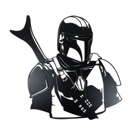 Veselá Stena Drevená nástenná dekorácia Star Wars Mandalorian čierny