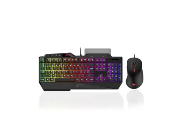 Havit KB852CM čierna / Drôtový set klávesnice a myši / USB / US layout / RGB (KB852CM-2814)