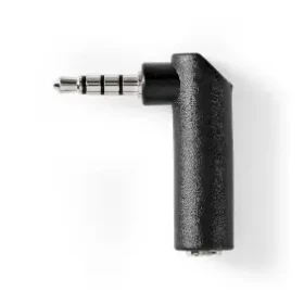 Nedis Stereo audio adaptér jack 3.5 mm (M) - jack 3.5 mm (F) čierna / 90 ° uhol / poniklovaný (CAGB22980BK)