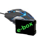 E-Blue Auroza Gaming e-box čierna / herná optická myš / 6tlačítok / 1 koliesko / drôtová (USB) / 4000DPI (MMEBE39UG400)