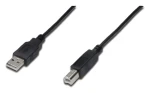 Digitus čierna / Prepojovací kábel USB 2.0 / Typ A - B (M/M) / 1 m (AK-300105-010-S)