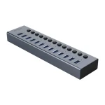 Orico BT2U3-13AB sivá / USB hub / 13x USB-A 3.0 / s vypínačmi