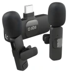 SBS Klopové mikrofóny s USB-C prijímačom čierna / Mikrofón / sada 2 ks / USB-C