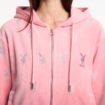 Mikina Playboy x FTSHP Girls Velvet Hoodie Pink L