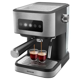 Sencor SES 4020SS strieborná / Pákový kávovar / 1050W / 20 bar / 1.5 l / napeňovacia tryska (8590669351732)