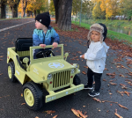 Mamido Detský elektrický vojenský Jeep Willys 4x4 béžový