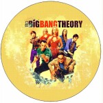 Jedlý papier The Big Bang Theory - Teória veľkého tresku žlté pozadie 19,5 cm - Pictu Hap - Pictu Hap