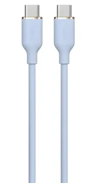 Devia Jelly Series silikónový kábel modrá / Kábel USB-C - USB-C / 1,2 m (6938595386671)