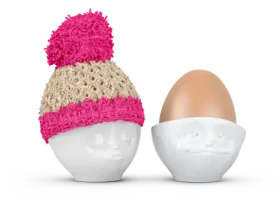 FIFTYEIGHT PRODUCTS Kalíšok na vajcia Mützchen slonová kosť/magenta / Kalíšok na vajcia (T015533)