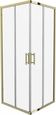 MEXEN - Rio sprchovací kút štvorec 90 x 90, transparent, zlatá 860-090-090-50-00
