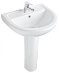 OLSEN SPA - Nástenné umývadlo COMPACT 55 - Polostĺp k umývadlu - Bez, Stĺp k umývadlu - Bez stĺpu OLKGKO04LVB01