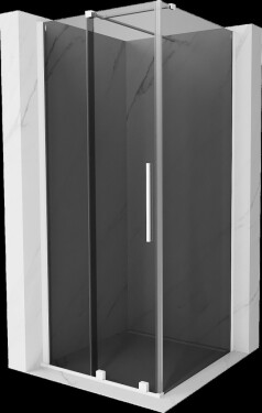 MEXEN/S - Velár sprchovací kút, posuvné dvere 100 x 100, grafit, biela 871-100-100-41-20