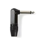 Nedis Konektor jack 6.35 mm uhlový zástrčka čierna / Konektor / Spájkovacie / Poniklovaný / Hliník (COTP23902BK)