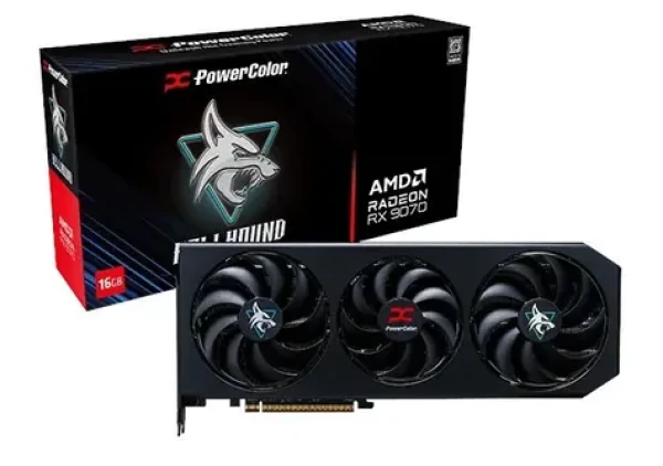 PowerColor Hellhound Radeon RX 9070 OC 16GB / 2590 MHz / 16GB GDDR6 / 256-bit / 1x HDMI + 3x DP / 550W (8+8) (RX9070 16G-L/OC)