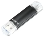 HAMA Laeta Twin čierna / Flash disk / USB-A 3.0 + micro USB / 16 GB / 45 MB/s (00123998)