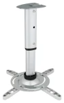 Techly 301559 strieborná / Stropný držiak projektora / nosnosť 15 kg / náklon 0-30 ° / otočný 360° / tyč 30-37 cm (301559)