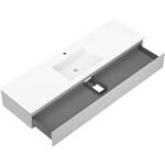 MEXEN/S - Rivel kúpeľňová skrinka 160 cm s umývadlom Otis, 1 šuplík, reliéf, šedá mat/biela mat 91A20-16023-1-BF62-W18M01