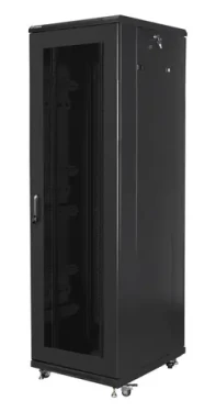 Lanberg Rack 42U čierna / Stojanový rozvádzač / 19" / 600x800 mm / Flat pack / Perforované dvere (FF01-6842-23B)