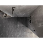 MEXEN/S - Lunar-F L sprchovací kút skladacie dvere pravá 90 x 90, transparent, čierna 836L-090-090-70-00-P