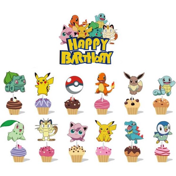 Zápich do torty a muffinov 13ks Pokémon - Cakesicq - Cakesicq