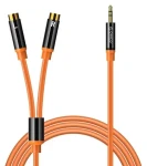 Orico AXRF oranžová / Audio kábel / Jack 3,5 mm - 2x RCA / 3 m