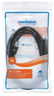 Manhattan / Kábel USB-C - USB-A / USB 3.2 Gen 1 / 5 Gbit / s / 3 m / čierny (354981)