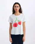 Thinking MU Blurry Cherry Ida Tee WHITE L