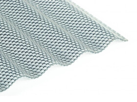 Polykarbonátová vlnitá doska (šedá) Guttagliss WABE, 3500 × 1045 mm – 3,66 m²